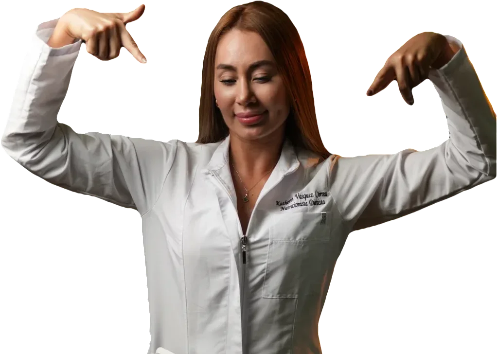 Katherin Vásquez señalando la lista
